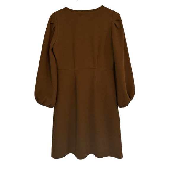 MADEWELL Texture & Thread Crepe Balloon-Sleeve Dress Olive Womens Size M - Picture 3 of 12